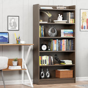 Lukzer Engineered Wood 6 Tier Bookcase Open Storage Cabinet (MR-007/Wenge)