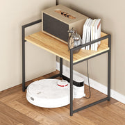 Lukzer 1-Tier Multipurpose Metal & Wood Kitchen Storage Rack (MKR-001/Oak Light with Black)