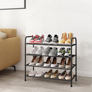Lukzer Metal 4 Layer Shoe Rack Organizer (Black)
