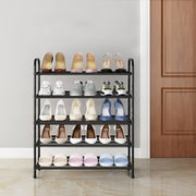 Lukzer Metal 5 Layer Shoe Rack Organizer (Black)