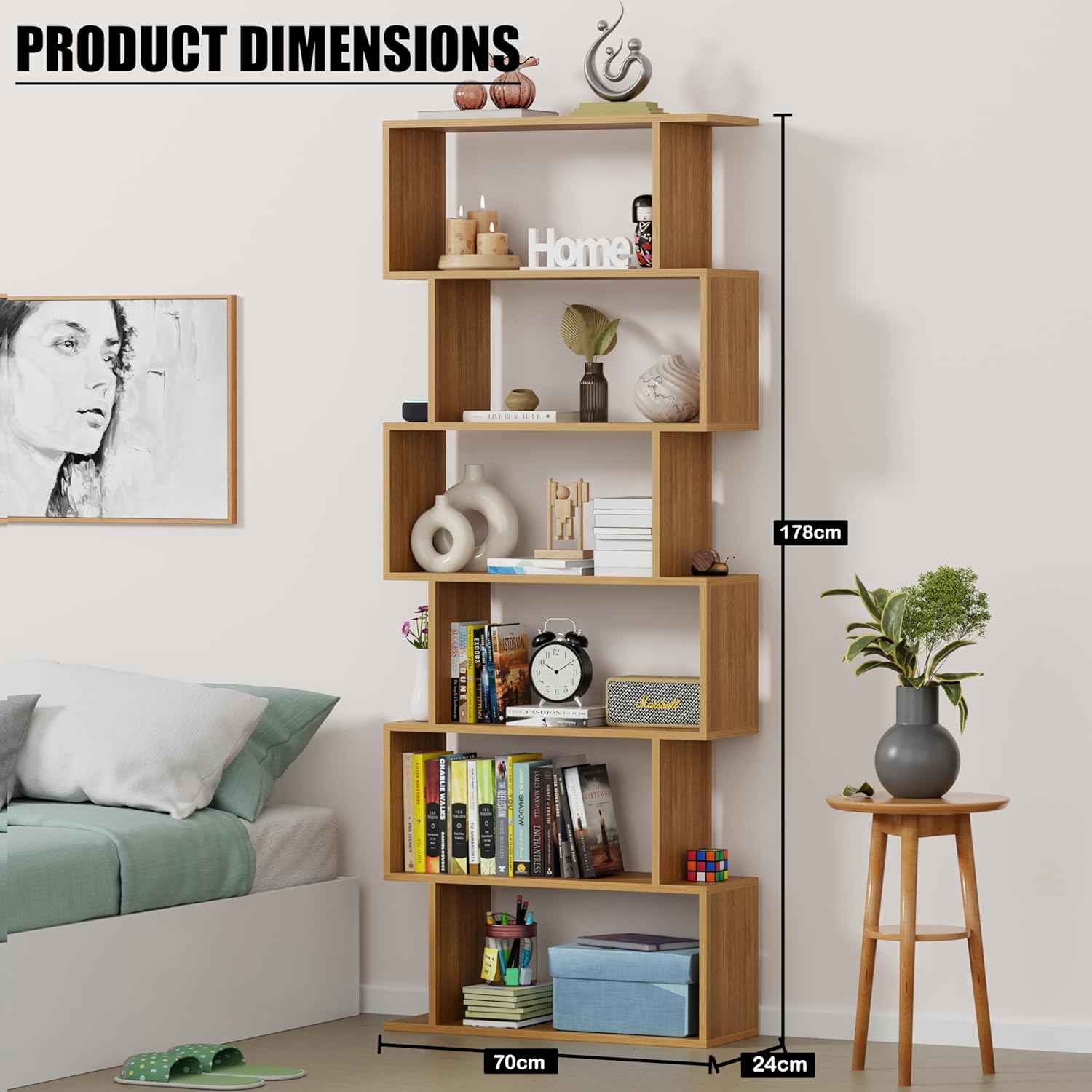 S-Shaped Ladder Bookshelf/Open Display Rack | (MR-002)