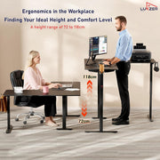 Lukzer L-Shape Electric Height Adjustable Study Desk (EST-001/Black & Black)