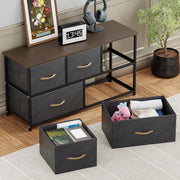 Lukzer 5-Drawer Fabric Storage Organizer for Closet (MMR-003/Black & Wenge)
