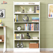 Lukzer Engineered Wood 6 Tier Bookcase Open Storage Cabinet (MR-007/White)