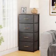 Lukzer 4-Drawer Fabric Storage Organizer for Closet (MMR-002/Black & Wenge)