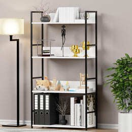 Lukzer 4-Layer Multipurpose Home Organiser Rack (MMR-001/White & Black)