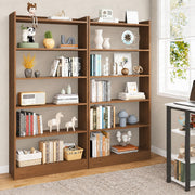 Lukzer Engineered Wood 6 Tier Bookcase Open Storage Cabinet (MR-007/Oak Brown)