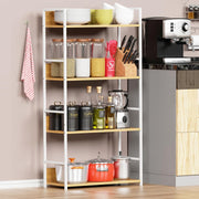 Lukzer 4-Layer Multipurpose Home Organiser Rack (MMR-001/White & Oak Light)