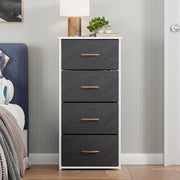 Lukzer 4-Drawer Fabric Storage Organizer for Closet (MMR-002/White & White)