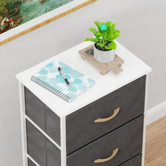 Lukzer 4-Drawer Fabric Storage Organizer for Closet (MMR-002/White & White)