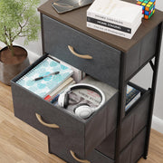 Lukzer 4-Drawer Fabric Storage Organizer for Closet (MMR-002/Black & Wenge)