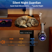 Lukzer Dual Motor Electric Height Adjustable Desk th Memory Controller Standing Table EST-002/Black & Oak Brown)