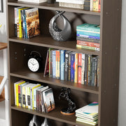 Lukzer Engineered Wood 6 Tier Bookcase Open Storage Cabinet (MR-007/Wenge)