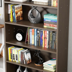 Lukzer Engineered Wood 6 Tier Bookcase Open Storage Cabinet (MR-007/Wenge)