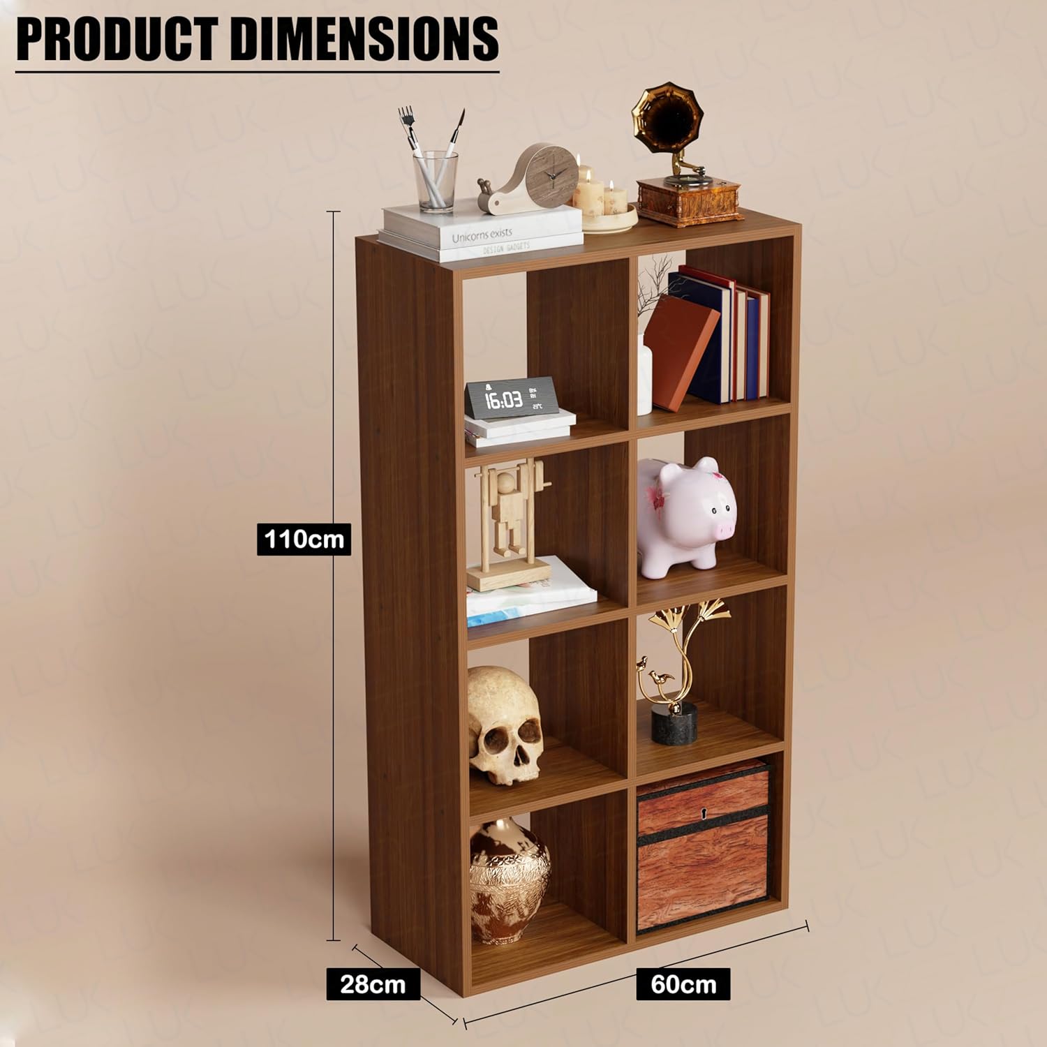 8 Shelf Bookshelf/Open Display Rack | (MR-009)