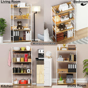 Lukzer 4-Layer Multipurpose Home Organiser Rack (MMR-001/White & Oak Light)