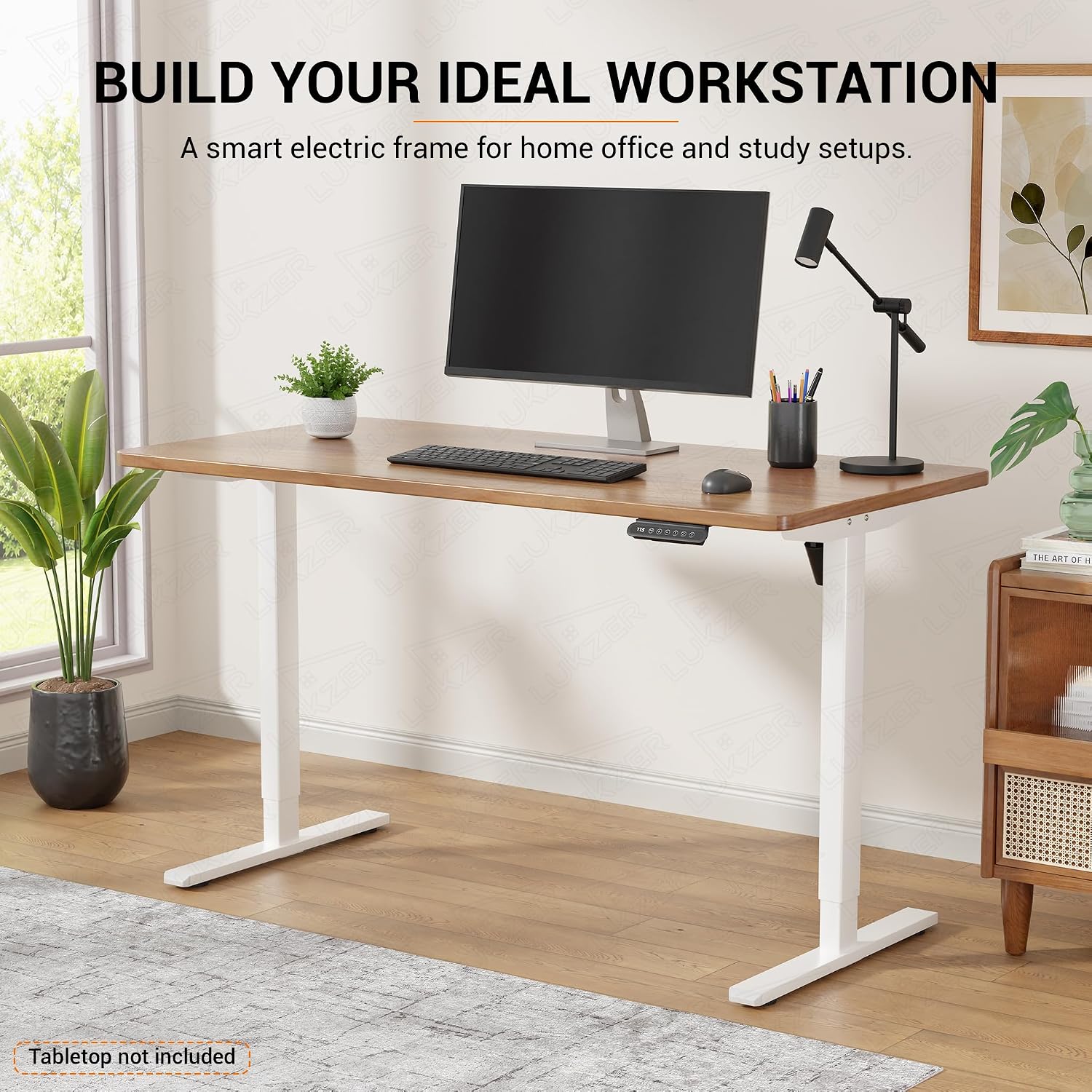 Lukzer Electric Height Adjustable Desk Frame (EST-003-F/White)