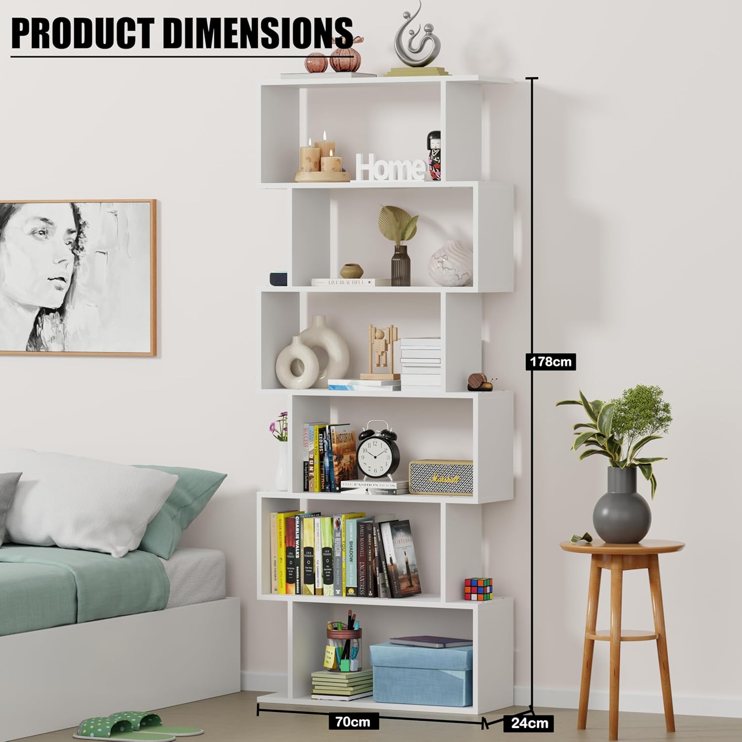 S-Shaped Ladder Bookshelf/Open Display Rack | (MR-002)