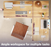 Lukzer L-Shape Electric Height Adjustable Study Desk (EST-001/White & Oak Light)