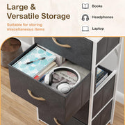 Lukzer 4-Drawer Fabric Storage Organizer for Closet (MMR-002/White & White)