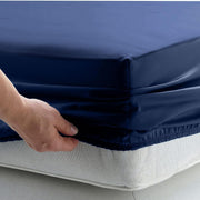 Lukzer Terry Cotton Waterproof Mattress Protector  Blue (MTP-BL-001)