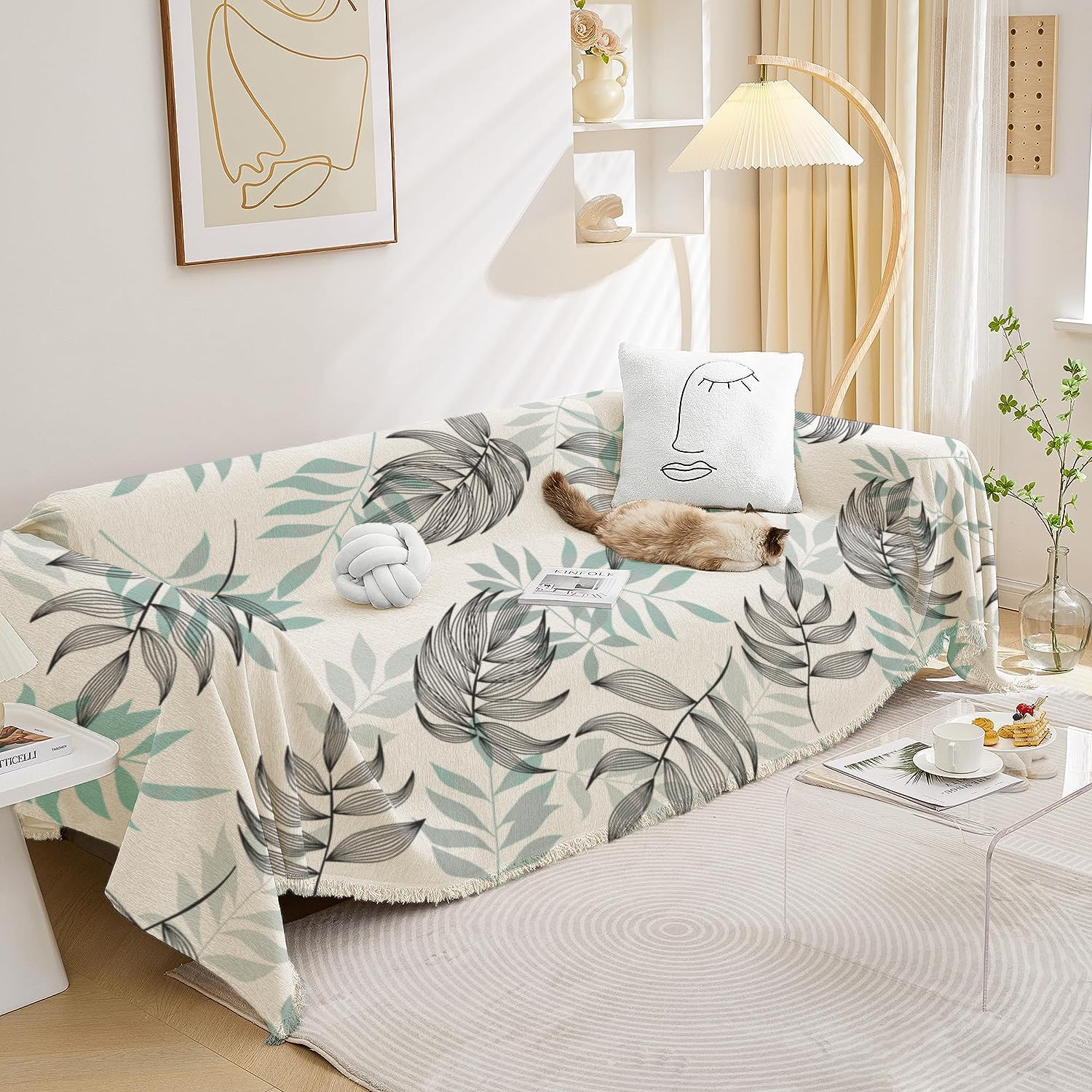 Chenille Throw Blanket (White Poly Prism)