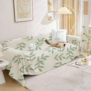 Chenille Throw Blanket (Tropical Leaf)