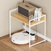 Lukzer 1-Tier Multipurpose Metal & Wood Kitchen Storage Rack (MKR-001/Oak Light with White)