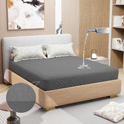 Lukzer Terry Cotton Waterproof Mattress Protector Grey (MTP-GR-001)