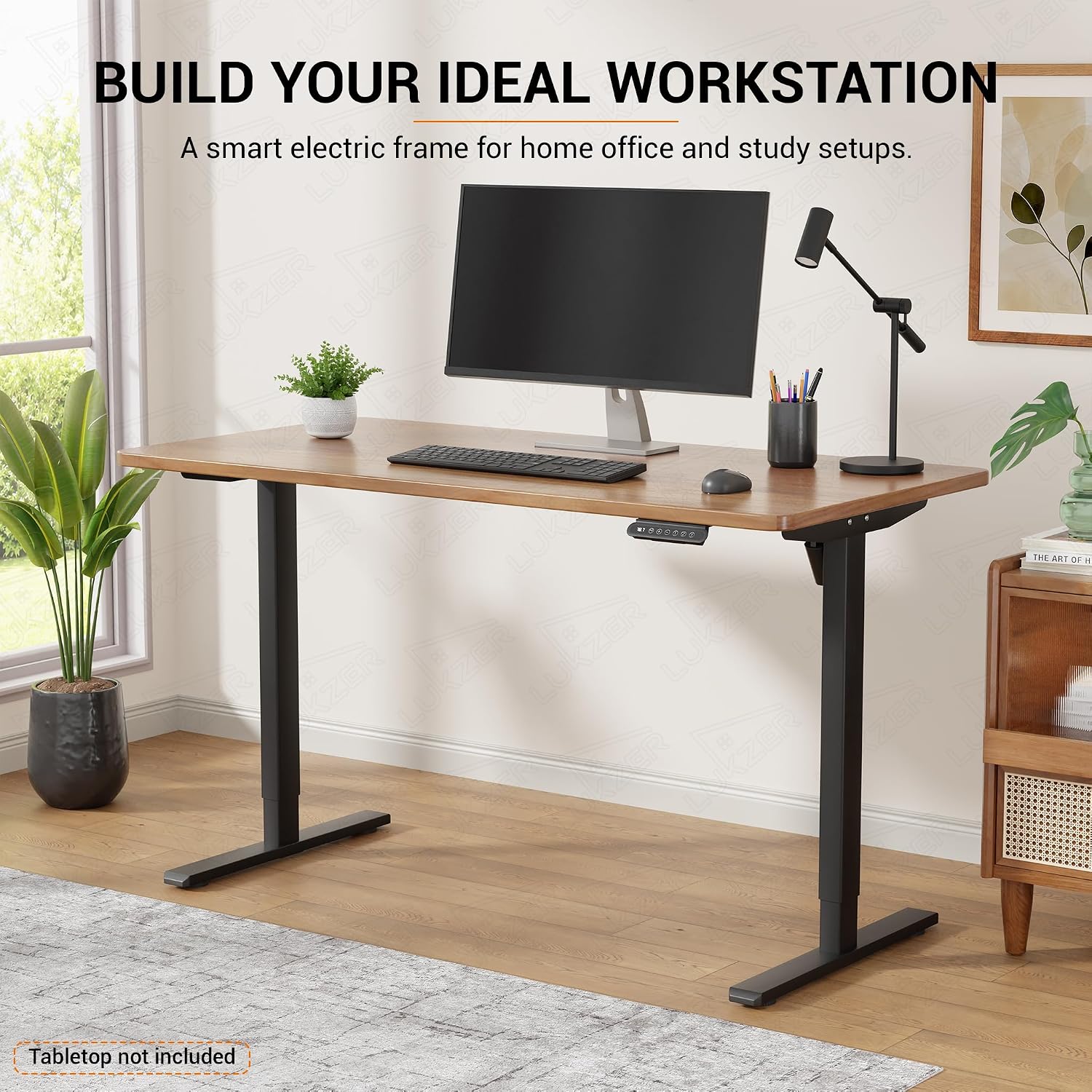 Lukzer Electric Height Adjustable Desk Frame (EST-003-F/Black)
