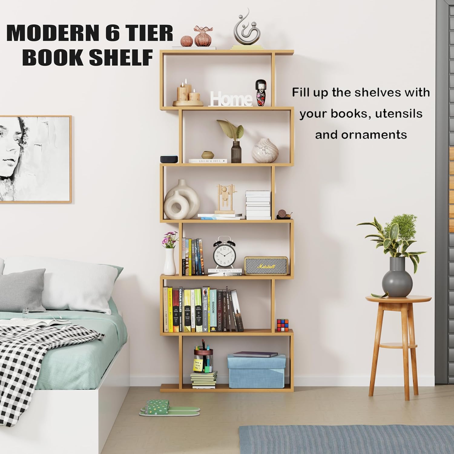 S-Shaped Ladder Bookshelf/Open Display Rack | (MR-002)