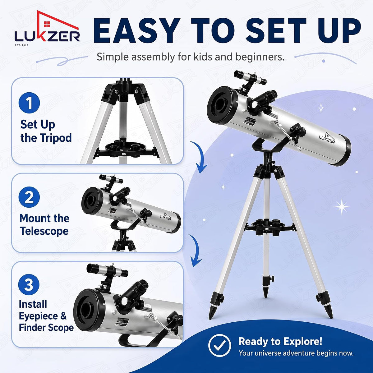 Lukzer F70076 Astronomical Reflector Telescope