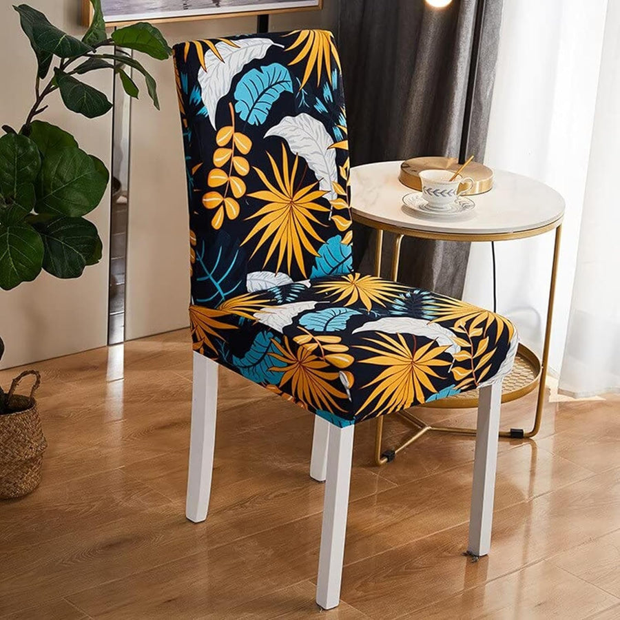 Lukzer Polyester Chair Cover -  Yellow Flower (CC-018-01)
