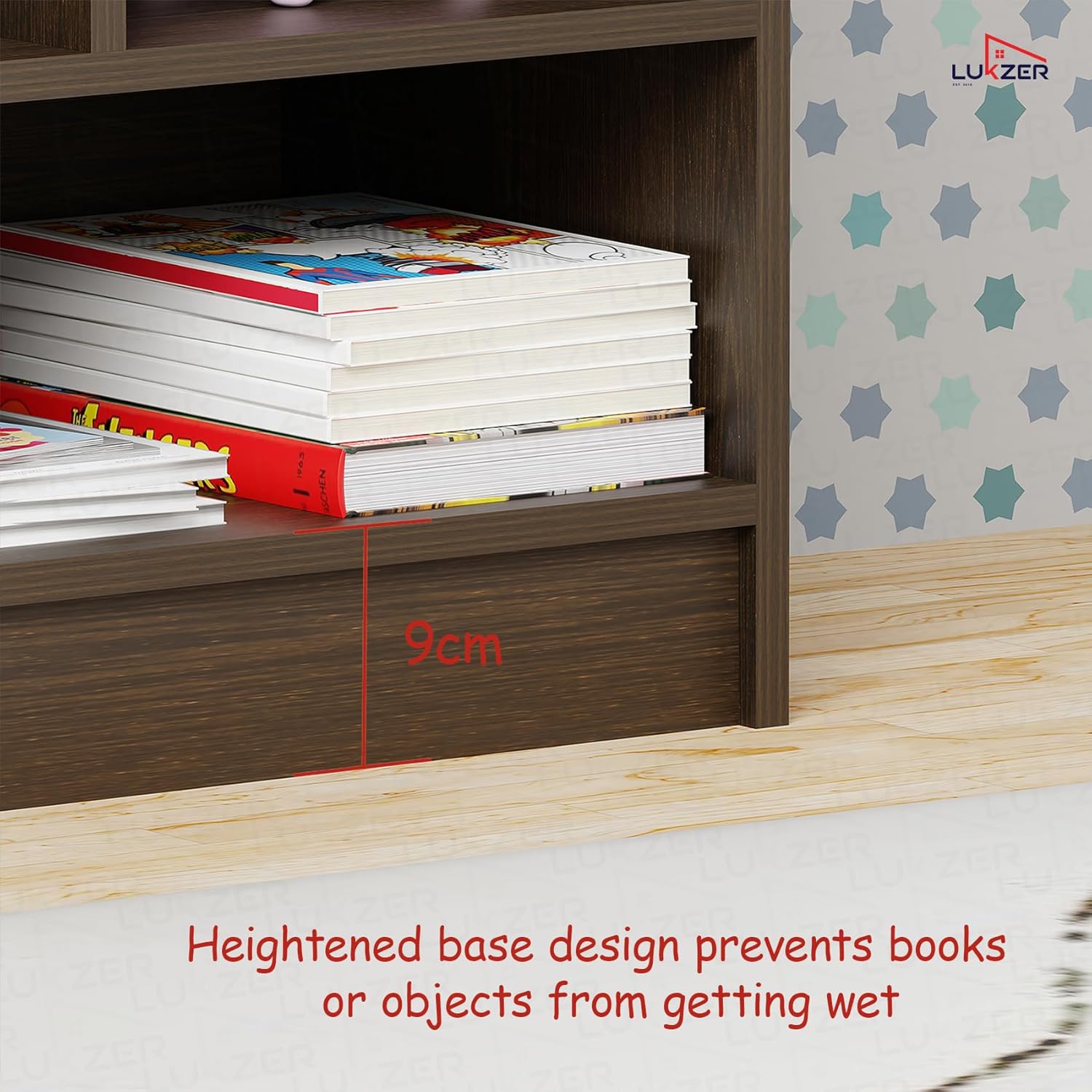 Lukzer Multipurpose 7-Section Storage Rack with 4 Shelves Bookcase & Display Unit (MR-008/Wenge)