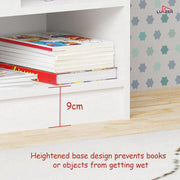 Lukzer Multipurpose 7-Section Storage Rack with 4 Shelves Bookcase Unit (MR-008/White)