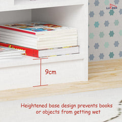 Lukzer Multipurpose 7-Section Storage Rack with 4 Shelves Bookcase Unit (MR-008/White)
