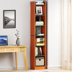 Lukzer 6 Layer Dual Tone Engineered Wood Bookshelf Multipurpose Rack (MR-005/Lavamist)
