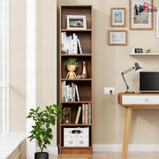 Lukzer Multipurpose Bookshelf Engineered Wood Closed Back Rack (MR-006/Oak Brown)