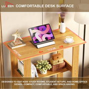 Lukzer Engineered Wood Kids Study Table with Open Shelf (ST-004S/Oak Light)