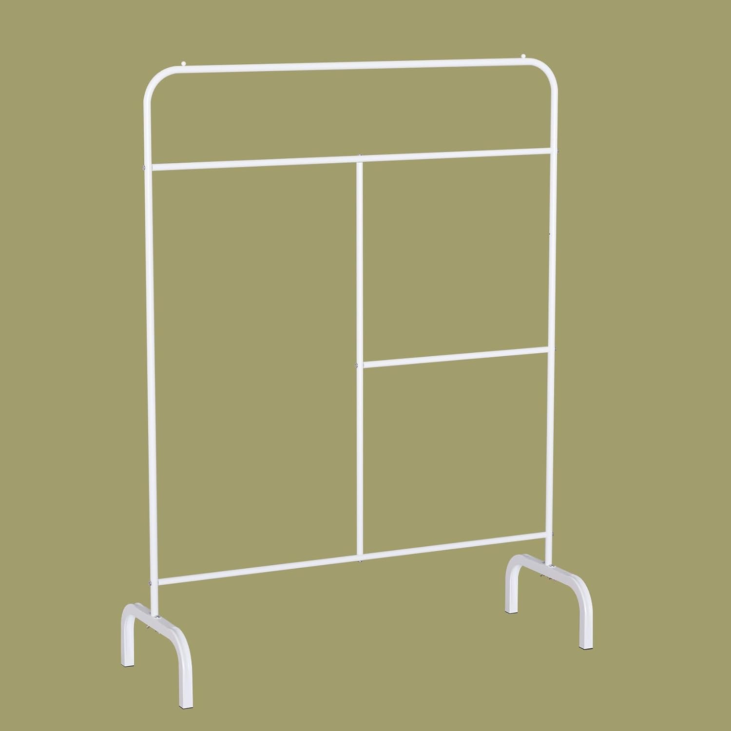 Lukzer Metal Garment Stand with Multi-Level Hanging Bars (MGS-005/White)
