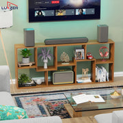 Lukzer 8 Shelves Modern Engineered Wood Book Shelf with Storage Display Rack (MR-004/Oak Brown)