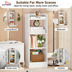Lukzer 3 Layer Engineered Wood Multipurpose Rack Bookshelf Organizer Stand (MR-010/White)