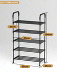 Dual Material Shoe Rack | (Black)