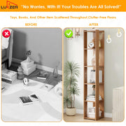 Lukzer Engineered Wood Multipurpose Bookshelf & Storage Organiser (MR-019/Oak Brown)