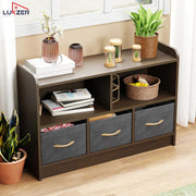 Lukzer 2-Layer Engineered Wood 3 Drawers Bookshelf & Storage Organizer (MR-025/Wenge)