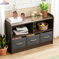 Lukzer 2-Layer Engineered Wood 3 Drawers Bookshelf & Storage Organizer (MR-025/Wenge)