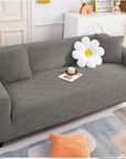 Jacquard Sofa Cover (Pastel Orange Leaf Trail)