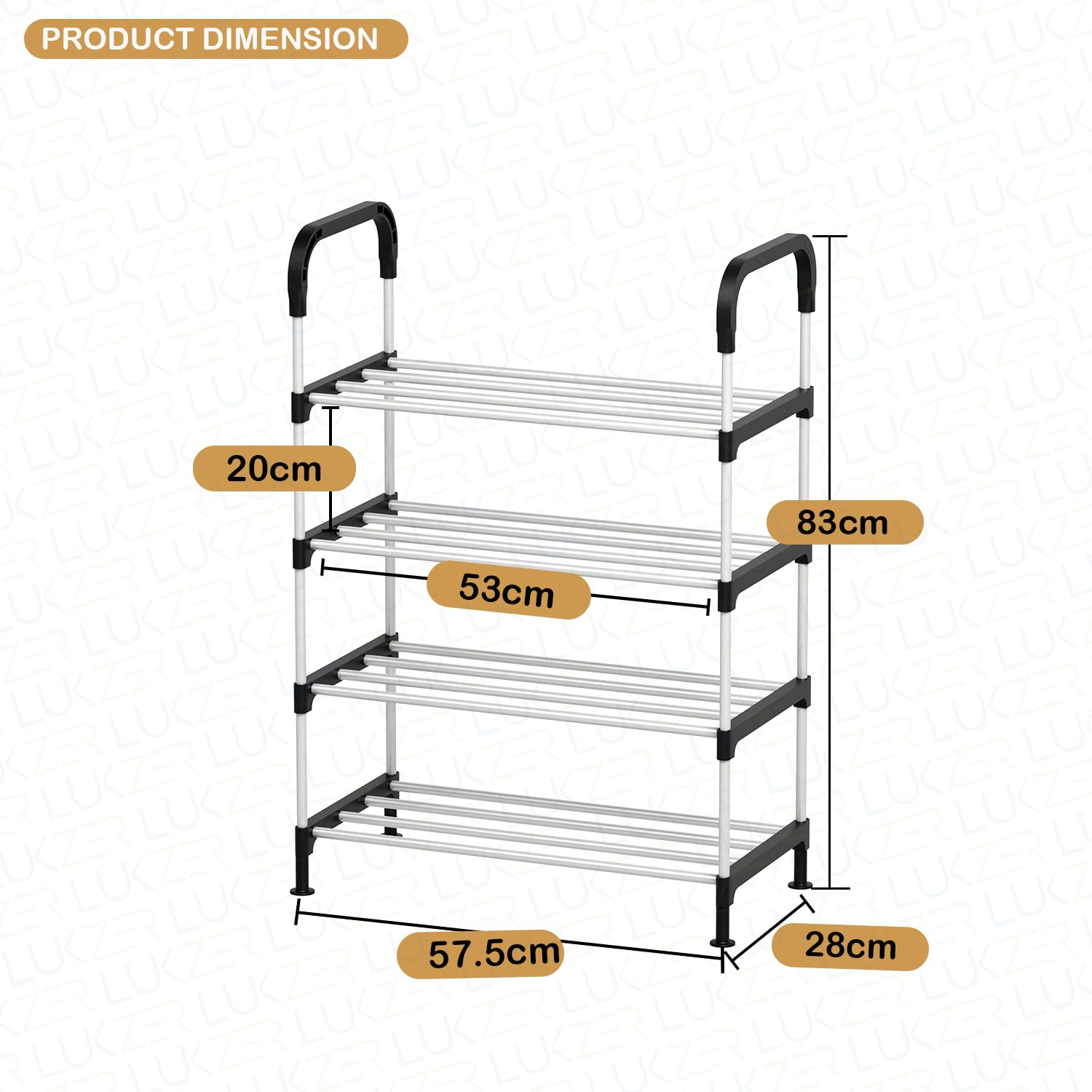 Lukzer Dual-Material Shoe Rack – Silver & Black, 3/4/5/6-Layer Storage Organizer