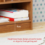 Lukzer Multipurpose 7-Section Storage Rack with 4 Shelves Bookcase Unit (MR-008/Oak Brown)