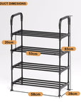 Dual Material Shoe Rack | (Black)